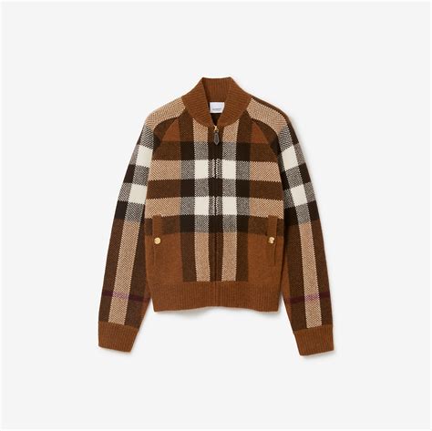 bomber burberry jacket womens|check cashmere bomber jacket women.